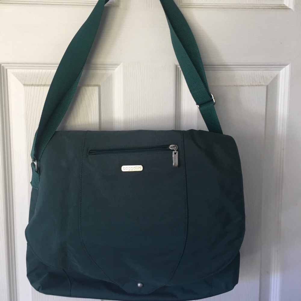 Baggallini Laptop 💼 Dark green/blue with yellow interior